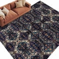 thumbnail image 2 of Modern Black, Area Rug 5x7 FT, Non Slip Bedroom Throw Carpet, Abstract Rustic Chic Geometric Bohemia Washable Soft Floor Carpet Non-Shedding Rug for Dining Room Bedside Classroom Desk, 2 of 9