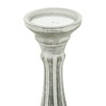 thumbnail image 6 of DecMode Traditional Gray Carved Wood Candle Holder with Whitewashed Finish, Set of 3 15", 13", 11"H, 6 of 17