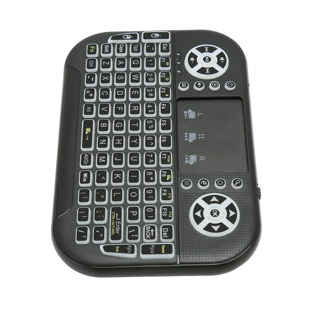 Mini Teclado, Recargable Fácil Operación Control Remoto Inalámbrico Soporte Multi Touch Recargable Teclado De Mano Negro Con Panel Táctil Para PC