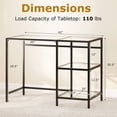 thumbnail image 3 of Costway Computer Desk with Shelves, 42” Home Office Desk with Metal Frame for Living Room Black, 3 of 10