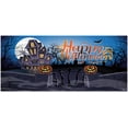 thumbnail image 2 of 7' x 16' Haunted Mansion Halloween Double Garage Door Banner - Terrifyingly Spooky Garage Decorations, 2 of 5