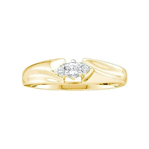 Diamond Princess 14kt Yellow Gold Womens Round Diamond 3-stone Promise Ring 1/10 Cttw