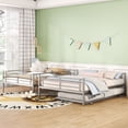 thumbnail image 3 of Bunk Bed, Save Space or Split Into 2 Beds, Metal Bunk Bed with Ladder and Safety Guardrail, Space-Saving Bunk Beds with Trundle for Teens & Adults, No Box Spring Needed, 3 of 9