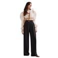 thumbnail image 5 of Women'S High-Waisted Elegant Straight-Cut Business Suit Pants Black XL, 5 of 10