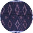 thumbnail image 1 of Ahgly Company Indoor Round Southwestern Blue Country Area Rugs, 6' Round, 1 of 4