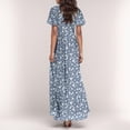thumbnail image 5 of Misright Womens Floral Maxi Dress Casual V Neck Short Sleeve Flowy Beach Wedding Guest Long Dresses, 5 of 8