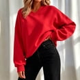 thumbnail image 2 of HAiming Pullover Sweatshirts for Women Long Sleeve Solid Color V Neck Casual Shirts Fall Winter Workout Tops, 2 of 5