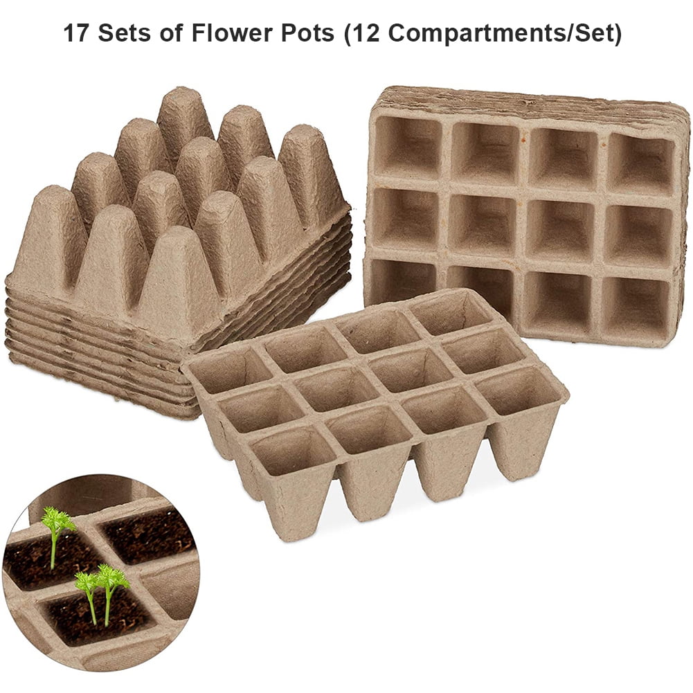 ATENGNES Seed Starter Trays With Humidity Dome Plant Starter Kit For Seeds Growing Starting (120 Cells Total Tray) (10-Pack)