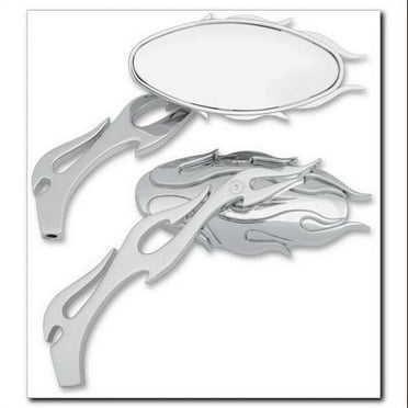 Drag Specialties Flame Oval Mirrors Chrome (0640-0484)