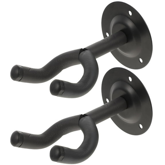 HOMEMAXS Black Wall Hanging Guitar Hooks for Home Use with Strong Support for Bass Ukulele Violin 2 Sets