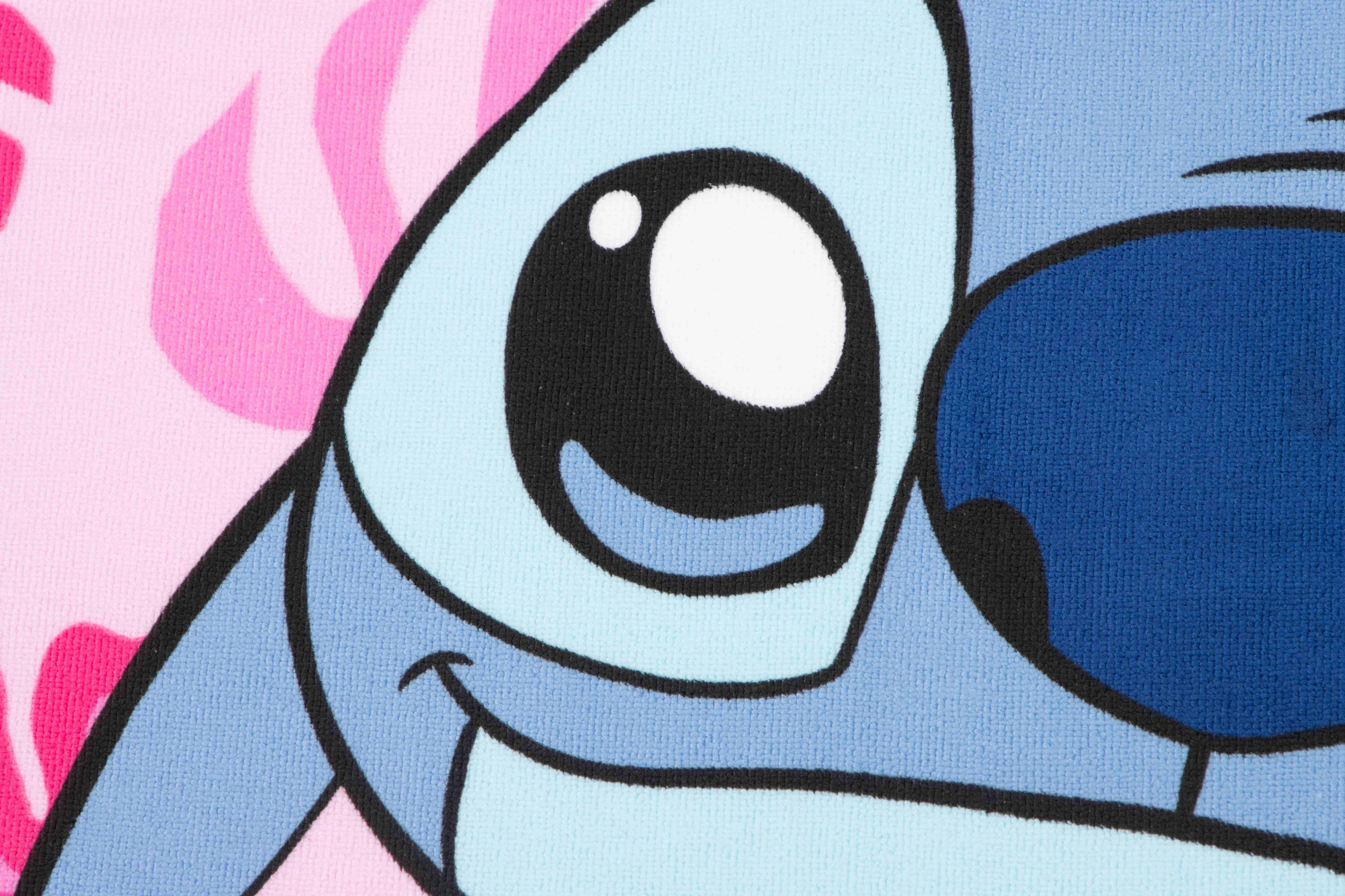 Lilo & Stitch Tropical Treasure 28" x 58" Kids Beach Towel, Cotton, Pink, Disney