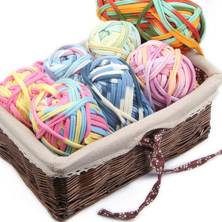 Knitting Yarn Fabric Cloth T-Shirt Yarn Carpet Yarn for Hand DIY Bag  Blanket Cushion Crocheting Projects, Pack of 2 Skeins, 3.5 Ounce x 2, 35  Yard x