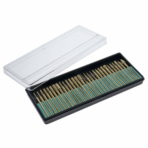 30 Pieces Universal Tool Assorted Diamond Burr Set 120-150 Grit