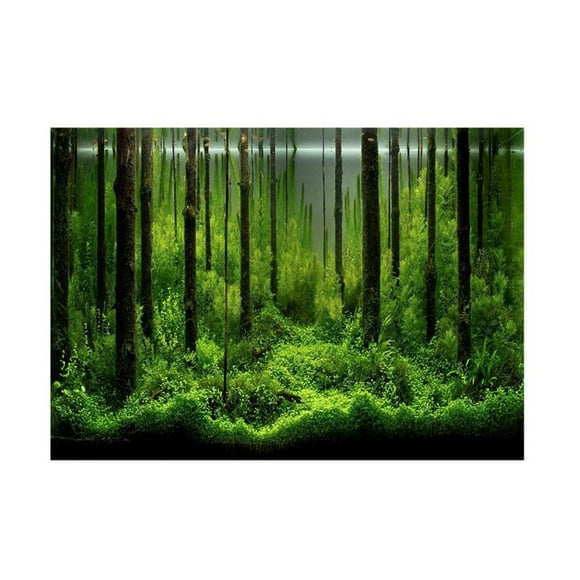 PVC Adhesive Underwater Forest Tank Background Poster Backdrop Decoration Paper 61*41cm)