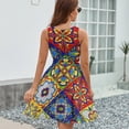 thumbnail image 6 of Mexican Talavera Ceramic Tile Pattern Dress Summer Street Style Dresses Female Sleeveless Printed Sundress, 6 of 7