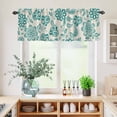 thumbnail image 5 of 3 Piece Kitchen Curtains and Valances Set Teal Flowers Cafe Curtains 36 Inch Length Vintage Ethnic Tribe Country Farmhouse Valance & Tier Curtain for Living Room Bedroom Window 54"x18"+27"x36"*2, 5 of 6