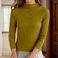 thumbnail image 2 of Fiaer Fall Sweaters for Women 2025 Crew Neck Long Sleeve Plus Size Trendy Casual Solid Color Lightweight Ribbed Knit Tops Yellow XL, 2 of 7