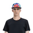 thumbnail image 5 of Kdxio Bright Flowers Print Snapback Hat for Men Women,Adjustable Baseball Cap, 5 of 7