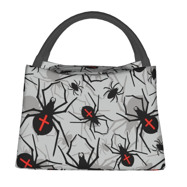 Fotbe Spiders Bolsa Térmica Portátil con Estampado, Bolsa de Entrega de Alimentos Aislada, Bolsa Reutilizable de Gran Capacidad para Comidas y Supermercado