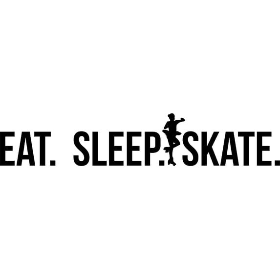 Eat. Sleep. Skate. Figure Roller Skating Sports Performance c Wall Decals for Walls Peel and Stick wall art murals Black Small 8 Inch