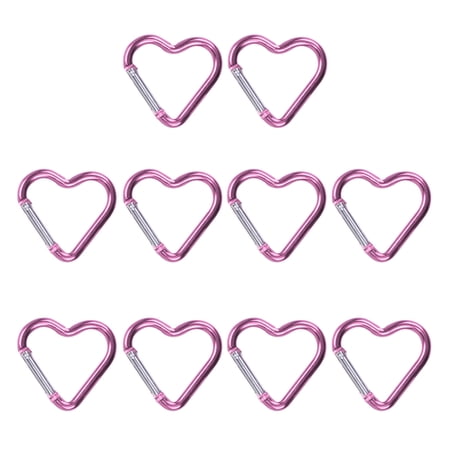 YIFAEUX 10Pcs Heart-shaped Carabiner Hooks Compact Quick Link Snap Hook Clips Strong Load-bearing Key Holders Camping Supplies