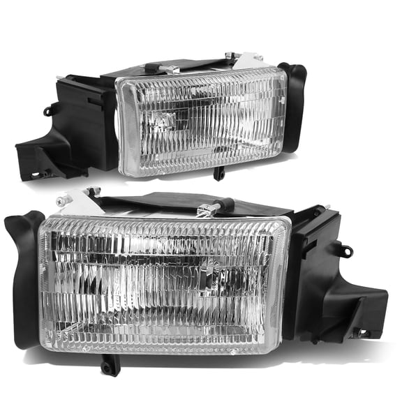 NUVISION for 94-02 Dodge Ram 1500 2500 Chrome Housing Headlight Replacement Head Lamps