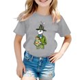 thumbnail image 1 of Gibobby Camisas De Vestir Camisa de conejito de Pascua para niños pequeños y niñas, camiseta de Pascua, camisetas gráficas de conejo lindo para niños （Gris， 7-8 Años), 1 of 4