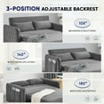 thumbnail image 4 of Lunale Convertible Futon Sofa Bed for Living Room, Modern Upholstered Loveseat Sleeper in Gray, 4 of 9
