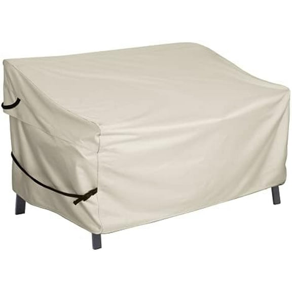 Waterproof Outdoor Bench Sofa Cover – Patio 2 Seater Loveseat Cover 56W x 31D x 33H inch, Beige