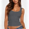 thumbnail image 2 of Rvasteizo Women V Neck Sleeveless Ribbed Knit Tank Top with Short Length for Slim Daily Summer Casual Outfit, 2 of 5