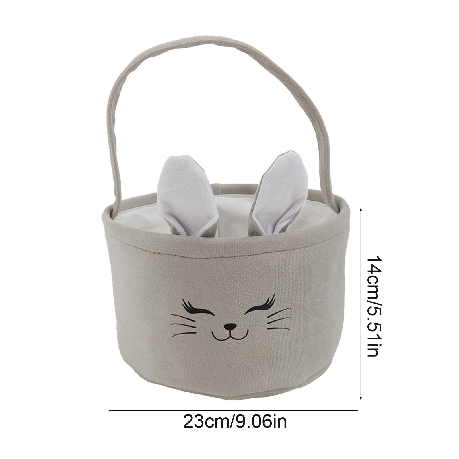REZUOFI 2 Pcs Easter Basket with Bunny Ears Foldable Tote Bag for Egg Hunt Party Gifts Storage and Decorations Personalized Canvas Carryall