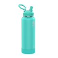 thumbnail image 1 of Takeya Actives Botella De Agua Aislada De Acero Inoxidable Con Tapa Con Pajita, 40 Onzas, Color Verde Azulado, 1 of 5