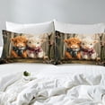 thumbnail image 4 of Erosebridal Cute Little Highland Cow Bed Sheets King, Rustic Swing Pink Floral Bedding Sets King Size, Farmhouse Decor 4 Pieces, 4 of 7