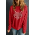 thumbnail image 4 of Redhotype Sparkling Rhinestone Fox Pullover - Chic, Drop Shoulder Sweater for Daily Wear, 4 of 5