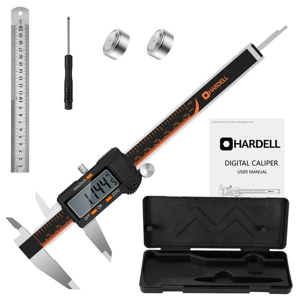Calibradora digital HARDELL de 150 mm/6 pulgadas con cuerpo de acero inoxidable