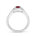 thumbnail image 2 of ANGARA Natural Classic Oval Ruby Halo Engagement Ring with Diamond Accents in 14K White Gold for Women (Size-6x4mm) | July Birthstone, Anniversary, Jewelry Gift for Women | Natural Ruby Ring, 2 of 11