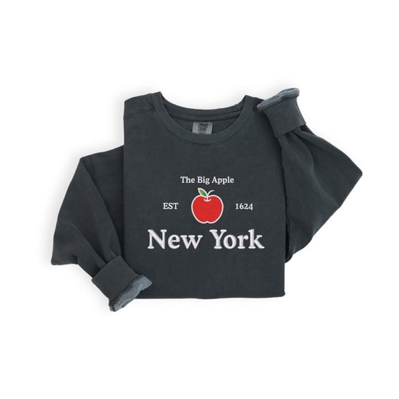 The Big Apple Est 1624 New York Embroidered Sweater, New York Embroidery Shirt, The Big Apple Embroidered Hoodie, gift