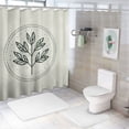 thumbnail image 7 of RUIYC Waterproof Shower Curtain for Bathroom Decoration Neutral Botanical Beige Plant Minimalist Line Retro, 7 of 7