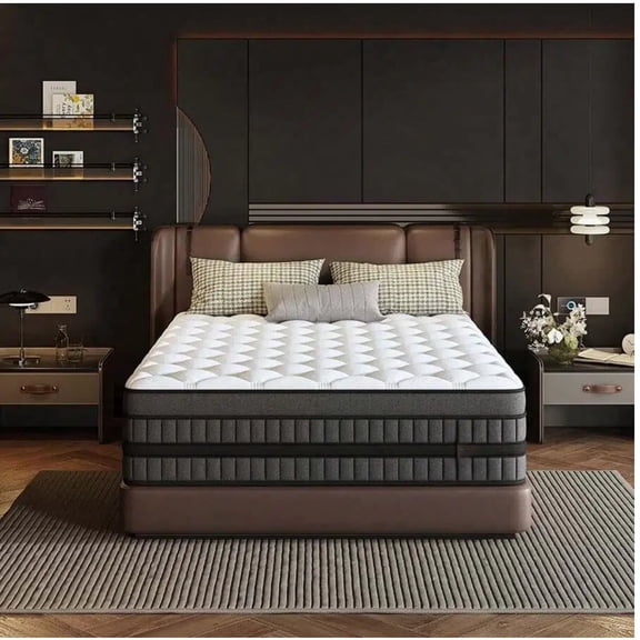 Hybrid Mattress King 14", Medium Firm, Warm Comfort, Boxed Bed