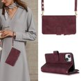 thumbnail image 5 of Crossbody iPhone 15 Plus Case with Strap Lanyard,for Apple iPhone 15 Plus Phone Wallet Case for Women with Card Holder,Zipper Pocket Magnetic Flip Leather iPhone 15 Plus Case,6.7" Burgundy, 5 of 14