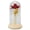Gold Leaf Rose Red, variant on Riousery Rose in Glass Dome Lucky Beautiful Symbolism Romantic Enchanted Rose Gifts with LED Light for Valentine's Day Green Leaf Safflower Red (10.24 inches / 26 cm)