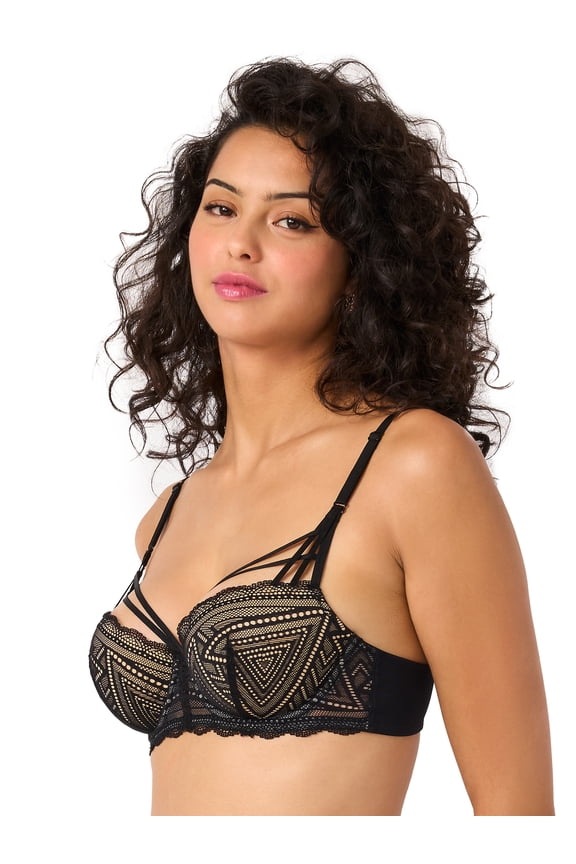 Womens Tessa Geo Lace Contour Underwire Bra, Sizes 34B-40DD