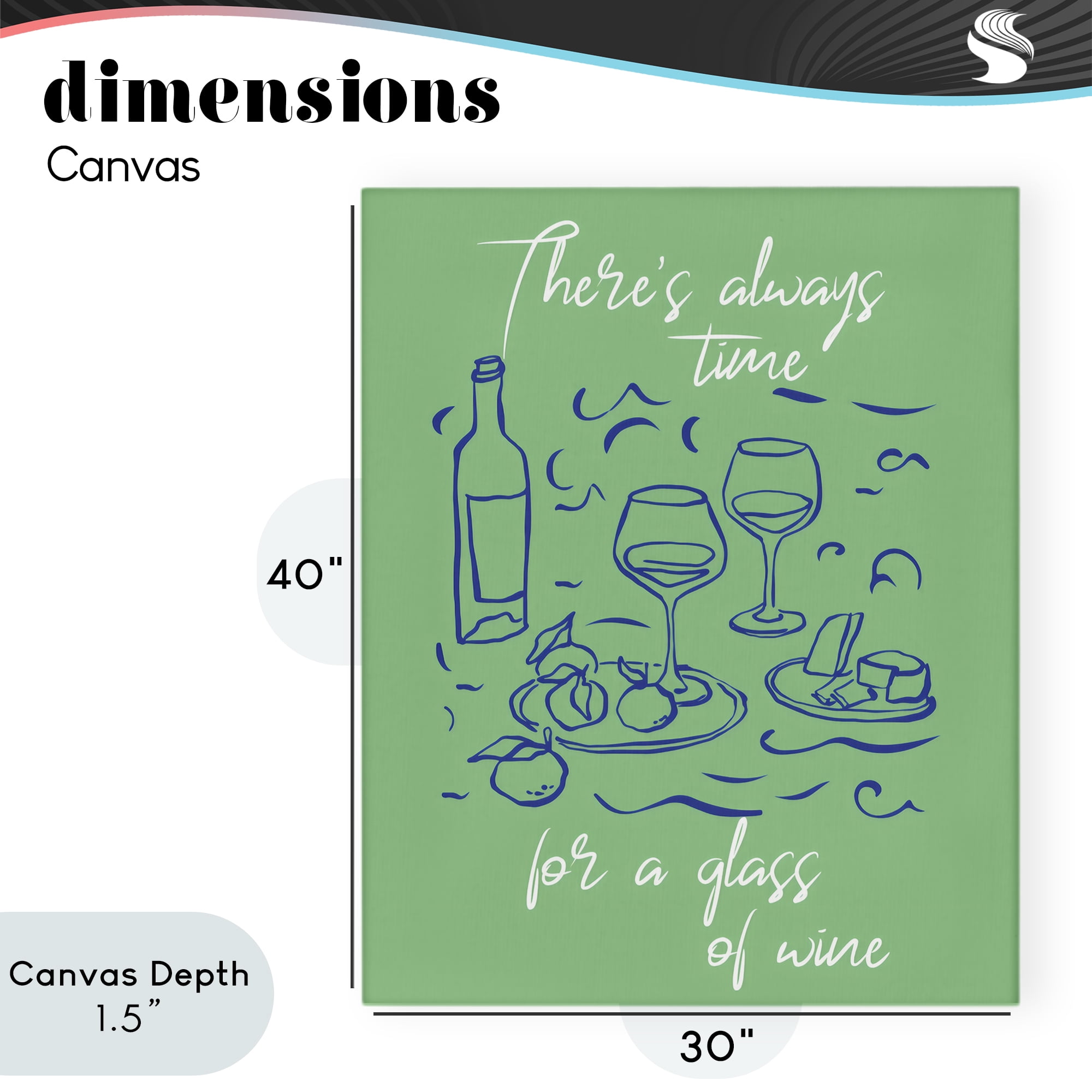 Stupell Industries Always Time For Glass Of Wine Canvas Wall Art, design by The Prints Vibe