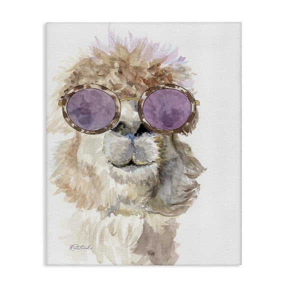 Stupell Industries Eclectic Fashionable Alpaca Portrait Canvas Art, 16 x 20, by Jennifer Redstreake