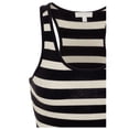 thumbnail image 4 of KOGMO Womens Cotton Stripe Ribbed Racerback Tank Top, 4 of 5