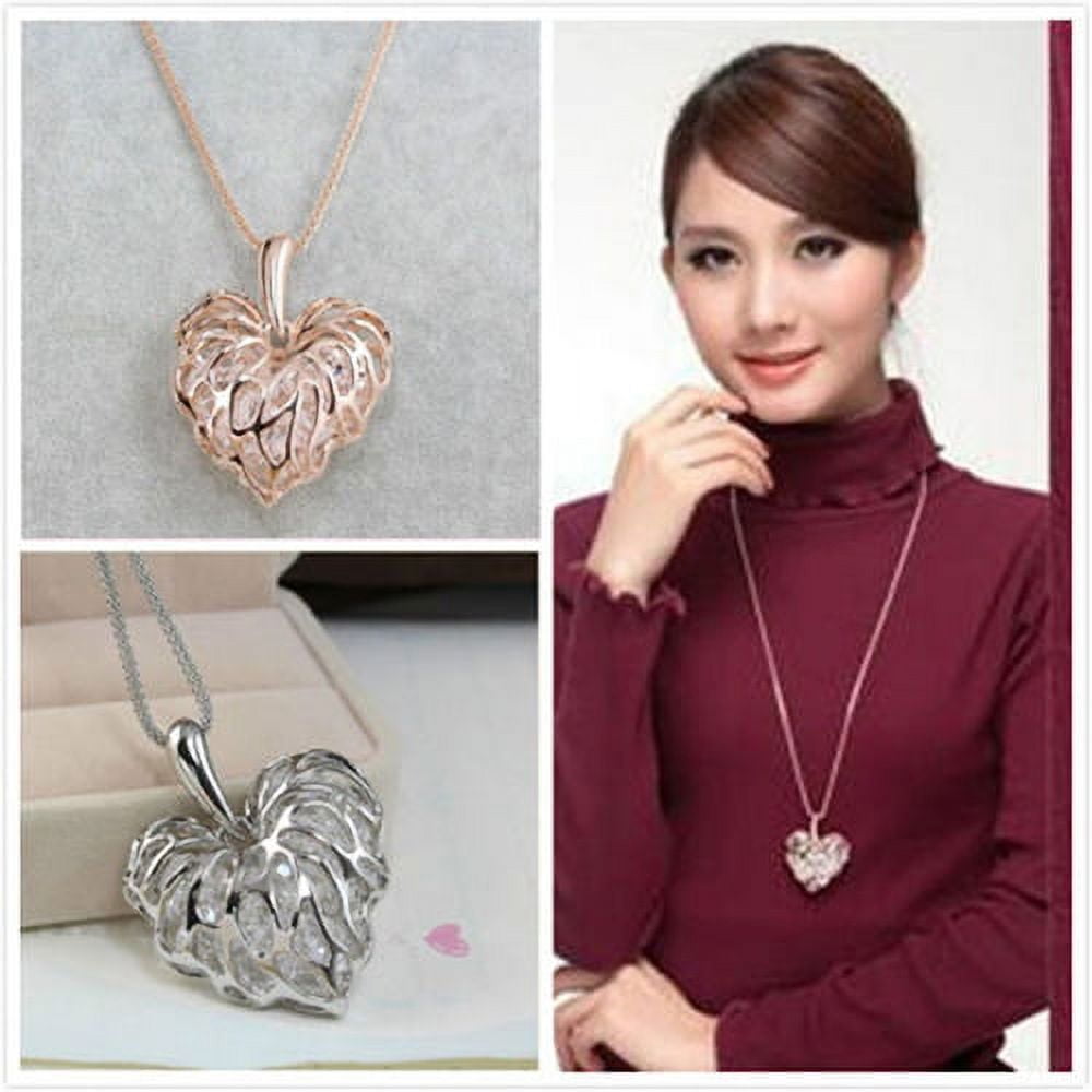 FOCALOOK Lariat Y Necklace Long Heart Necklace for Women Adjustable Black  Jewelry Chain Drop Necklace - Walmart.com