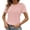 Pink, variant on yunLCZ Casual Tops Discounted Womens Frenchy Summer Tops Crewneck Short Sleeve T Shirts Casual Knit Blouses Top Shirts Breathable casual blouse loose fit