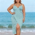 thumbnail image 4 of Sortie de Plage pour Femmes avec Sangle Réglable Fente Haute Côté en Polyester Tissé Transparent 1 Pce, 4 of 9