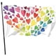 thumbnail image 1 of Banderas decorativas para exteriores con diseño de corazones multicolores que forman un arcoíris gigante y colorido. Bandera de jardín de 3 x 5 pies, ideal para jardín, temporada y patio., 1 of 4