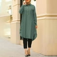thumbnail image 2 of Women's Long Sleeve Button Down Abaya Casual Dress Dubai Outfits, 2 of 2
